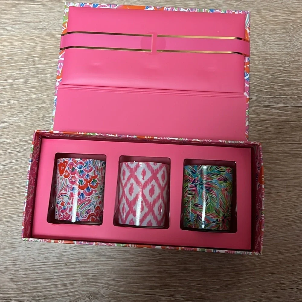 Lilly Pulitzer “Lilly’s Jungle” 3 Piece Soy Votive Candle Set NEW IN BOX